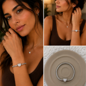 Ürək Fiqurlu Daşlı Charm Bilərzik